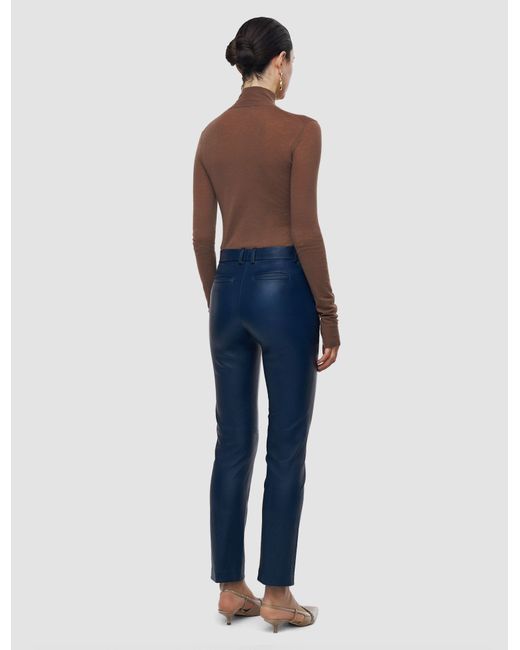 Joseph Blue Coleman Long Leather Stretch Trousers
