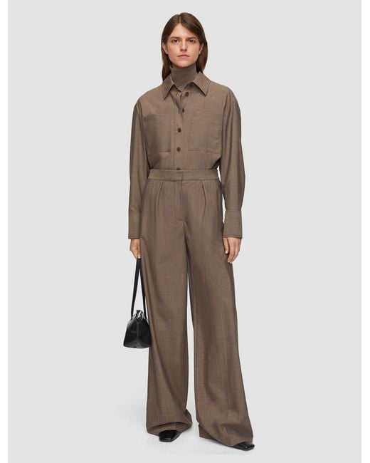 Joseph Natural Alanel Light Wool Tailoring Trousers