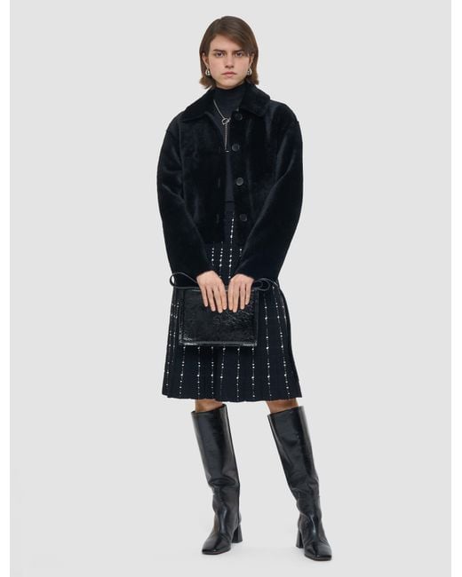 Joseph Black Alloway Reversible Soft Shearling Jacket