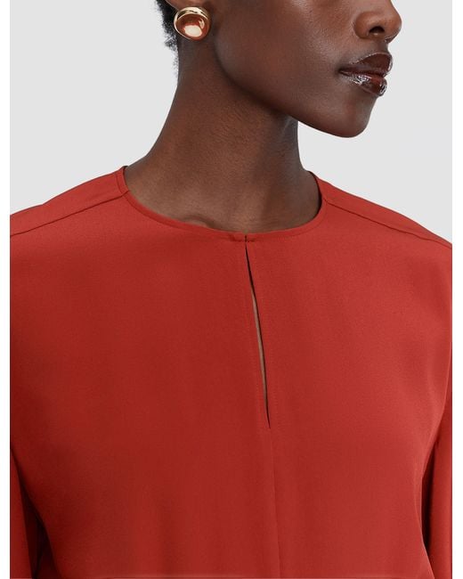 Robe Silsila En Soie Crêpe De Chine Joseph en coloris Red