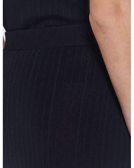 Joseph Black Viscose Rib Knit Skirt