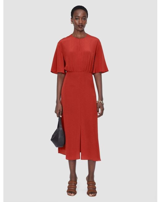 Robe Silsila En Soie Crêpe De Chine Joseph en coloris Red