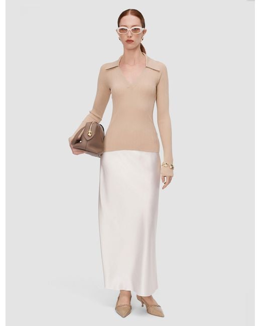 Joseph White Chelia Plissé Knit Top