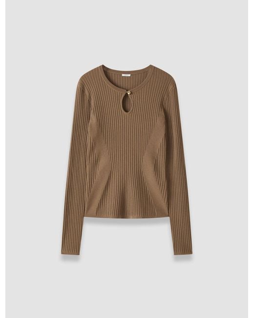 Joseph Natural Luz Merino Wool Rib Top