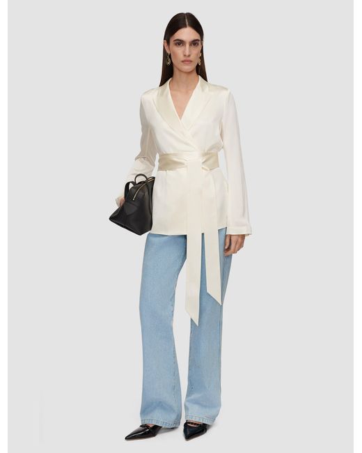Joseph White Archer Silk Satin Jacket