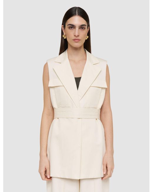 Veste Sans Manches Diafa En Coton Lin Joseph en coloris White