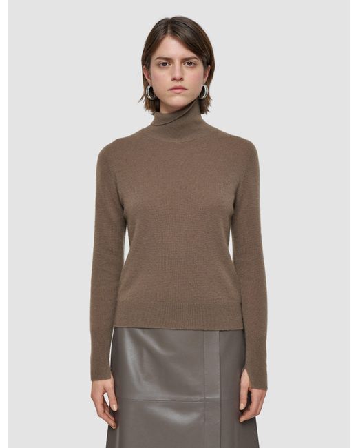 Joseph Brown Light Pure Cashmere High Neck Jumper