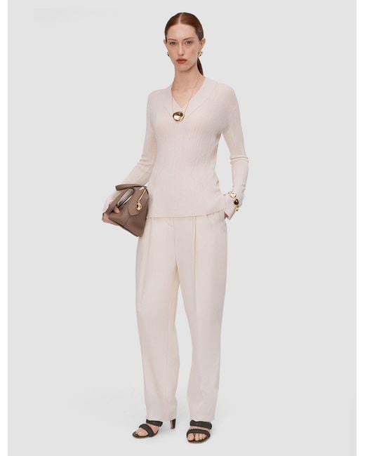 Joseph White Jardin Silk Cotton Rib Jumper