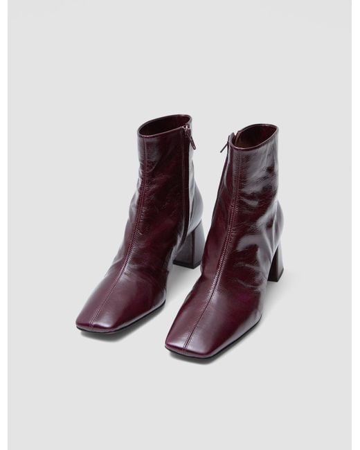 Joseph Purple Heeled Patent Leather Ankle Boots
