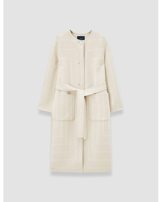 Joseph White Scheffer Geometric Double Face Wool Coat