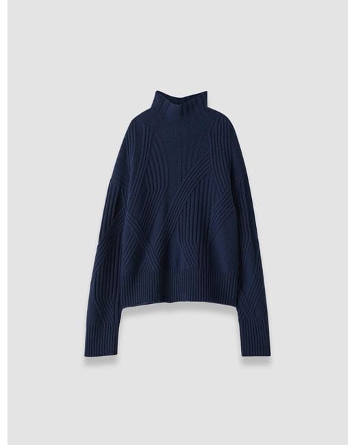 Joseph Blue Isabel Soft Wool Rib Jumper