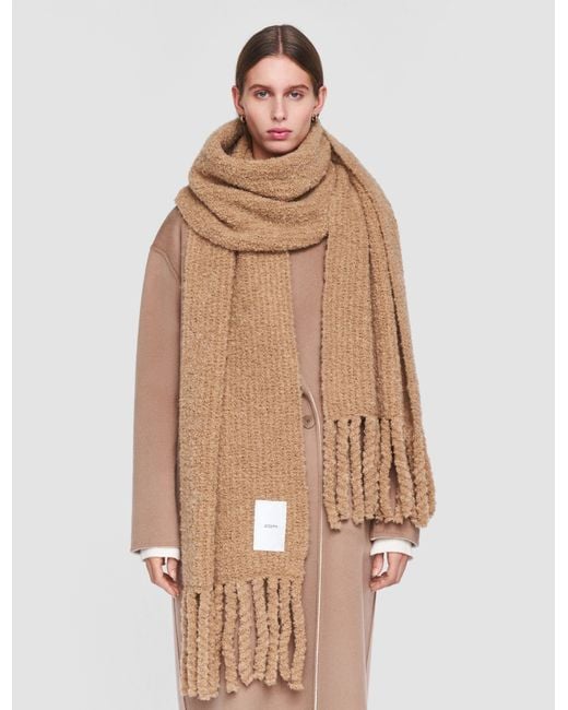 Joseph Natural Bouclé Knit Scarf