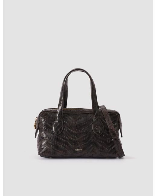 Joseph Black Mini Loaf Woven Leather Bag