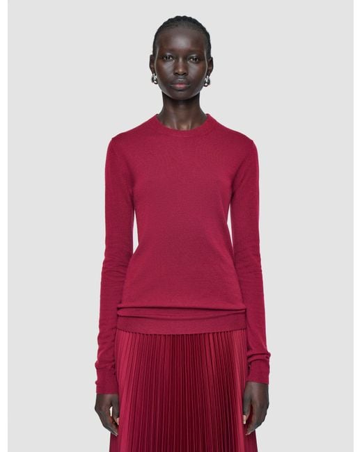 Joseph Red Cashair Round Neck Jumper