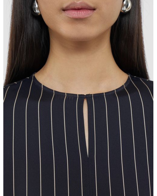 Joseph Blue Louison Geometric Print Silk Top