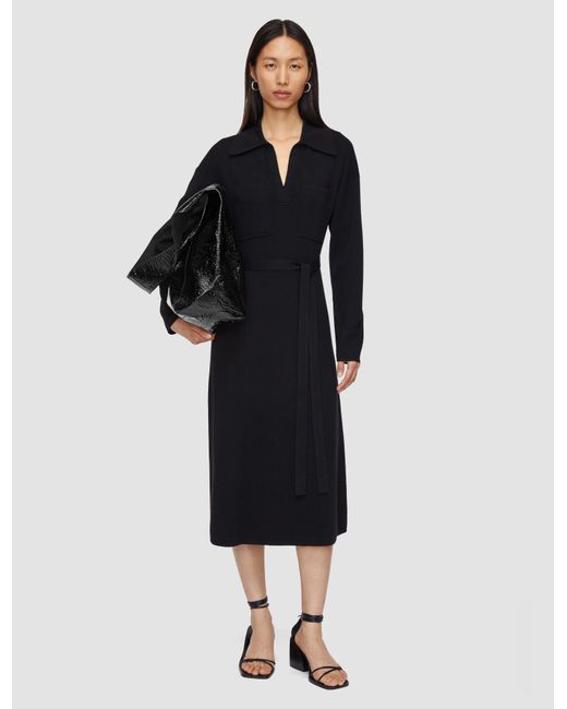 Joseph Black Milano Knitted Wool Dress