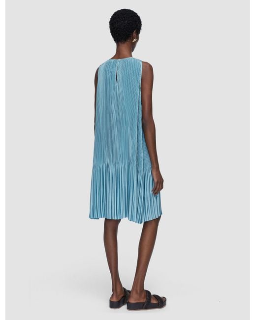 Joseph Blue Rida Pleated Satin Dress