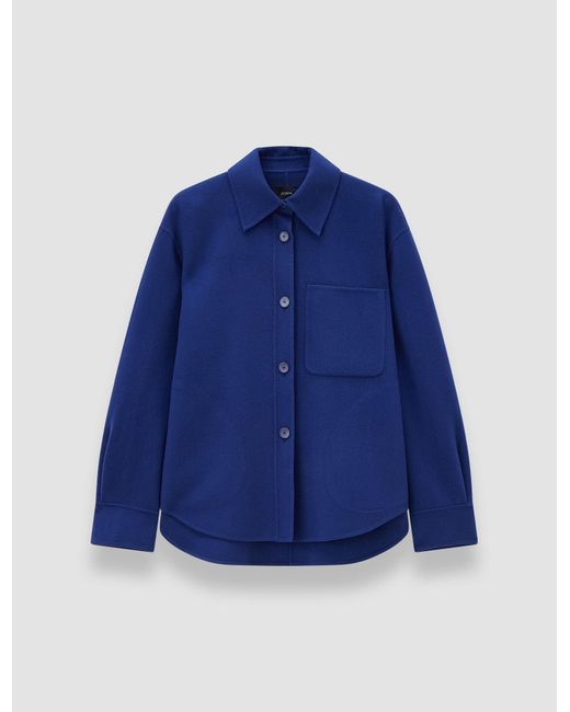 Joseph Blue Jelia Light Double Face Wool Overshirt
