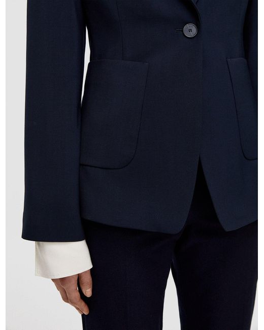 Joseph Blue Glenview Tailoring Wool Stretch Jacket