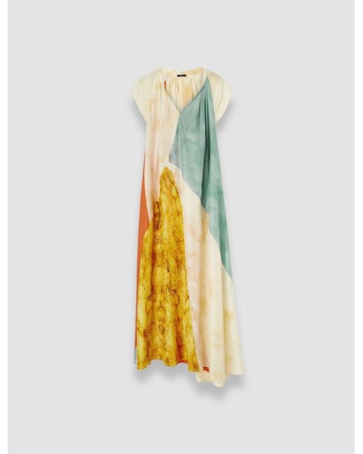 Joseph Metallic Tulipa Planchart Print Silk Dress