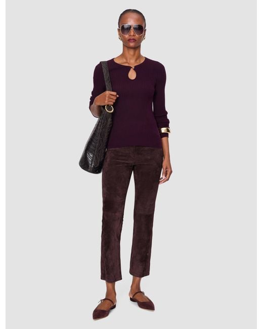 Joseph Purple Duke Suede Stretch Trousers