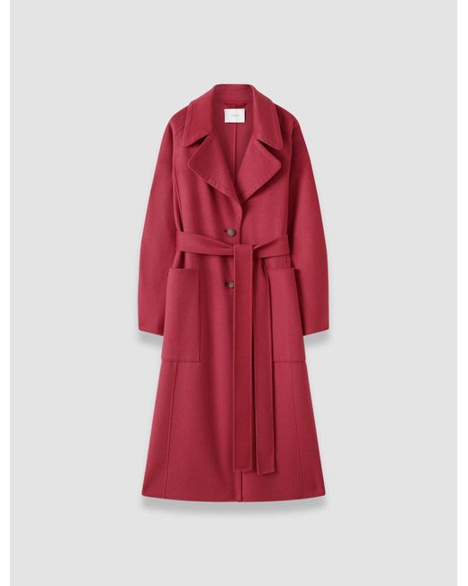 Joseph Red Spencer Double Face Cashmere Coat