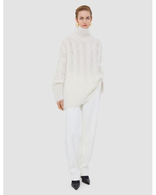 Joseph White Fortin Hand Knitted Cable Mohair Jumper
