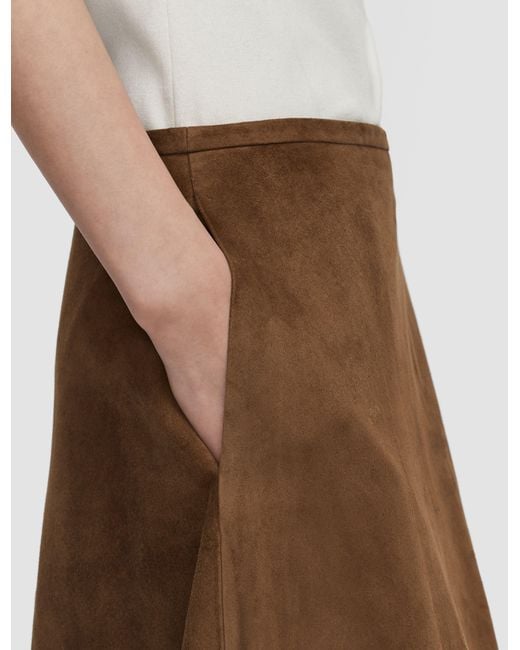 Joseph Natural Helius Light Suede Skirt
