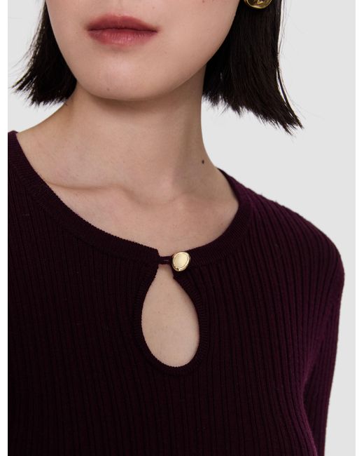 Joseph Red Luz Merino Wool Rib Top