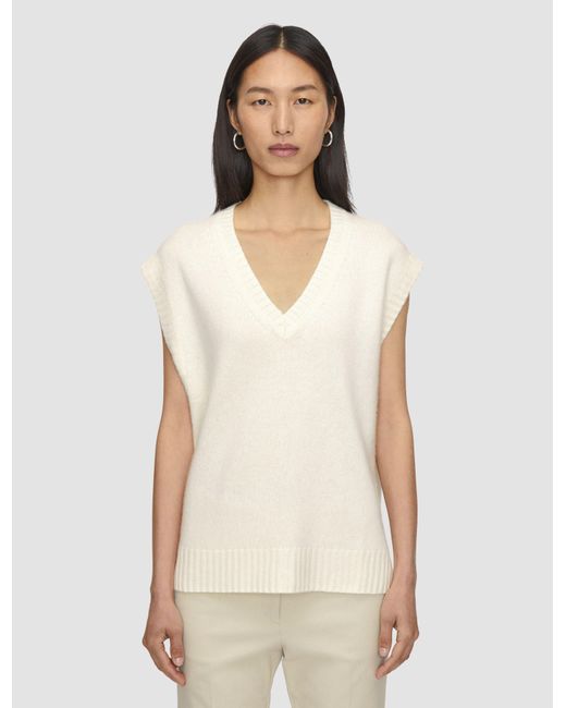 Joseph White Open Cashmere Vest