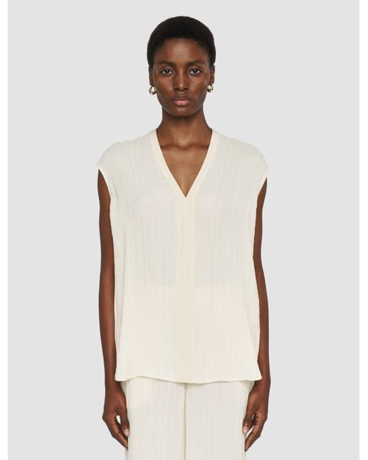 Joseph White Lucien Pleat Jacquard Blouse