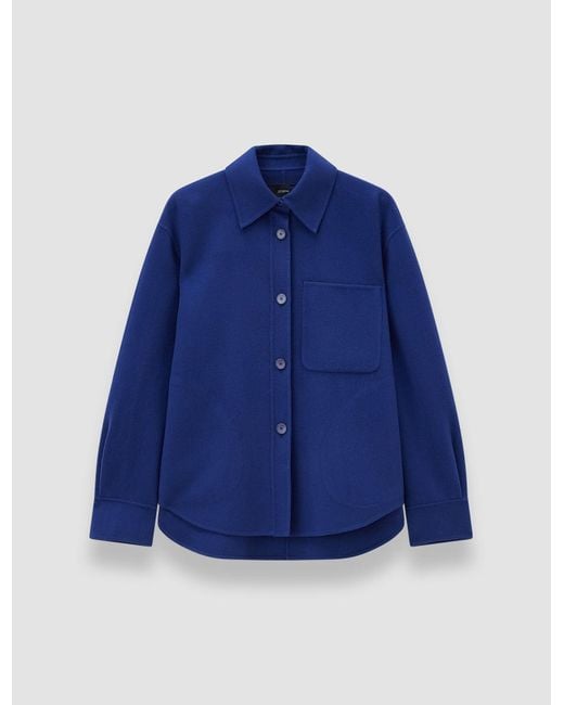 Joseph Blue Jelia Light Double Face Wool Overshirt