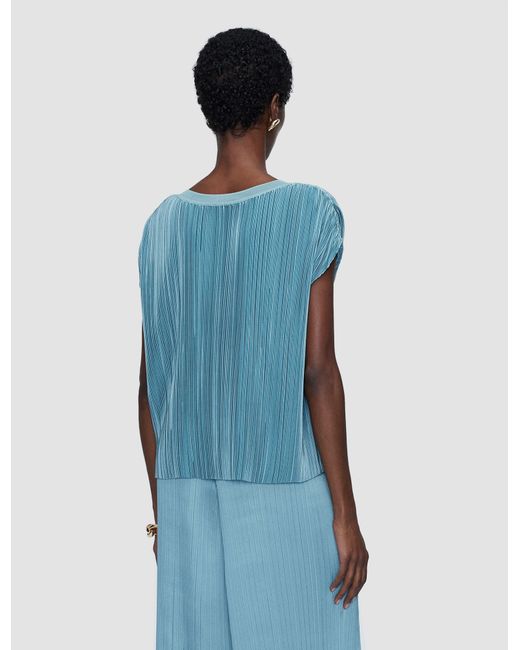 Joseph Blue Cedre Pleated Satin Top