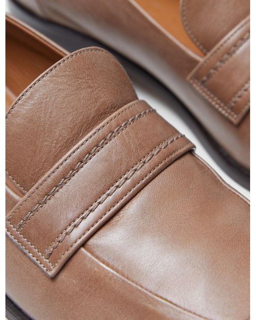 Joseph White Leather Penny Loafers