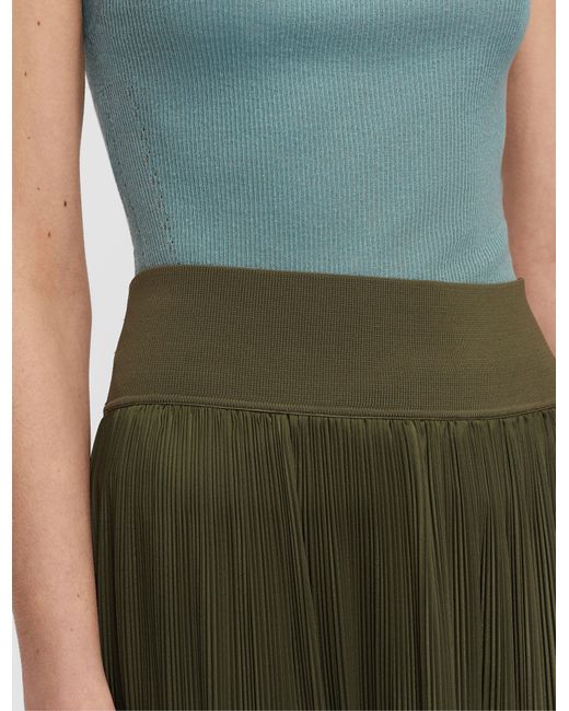 Joseph Green Rabat Pleated Satin Skirt