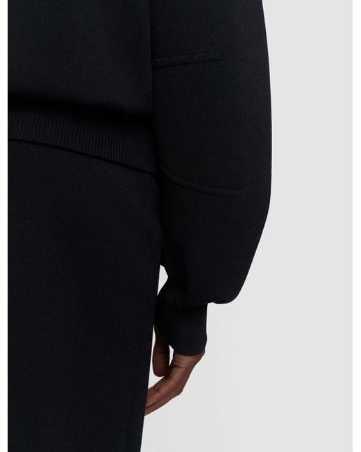 Joseph Black Sable Milano Knit Bomber Jacket