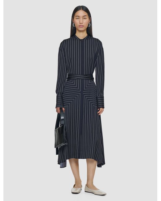 Joseph Blue Orlana Geometric Print Silk Dress