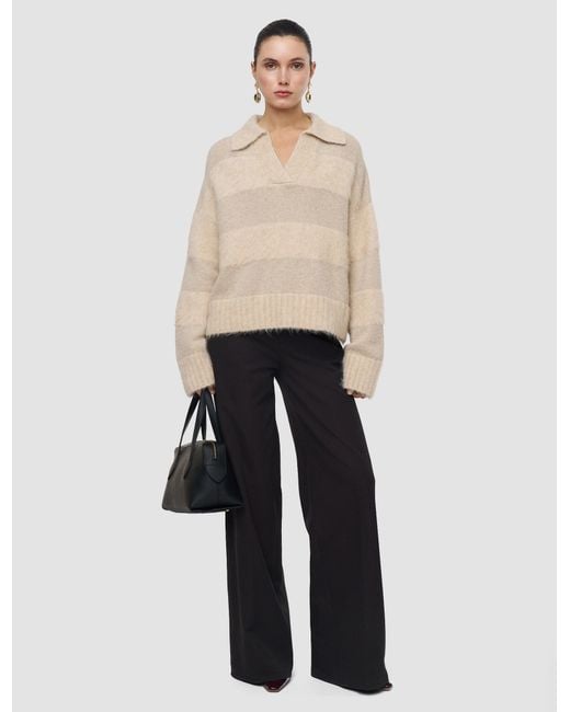 Joseph Natural Take Brushed Alpaca Striped Jumper