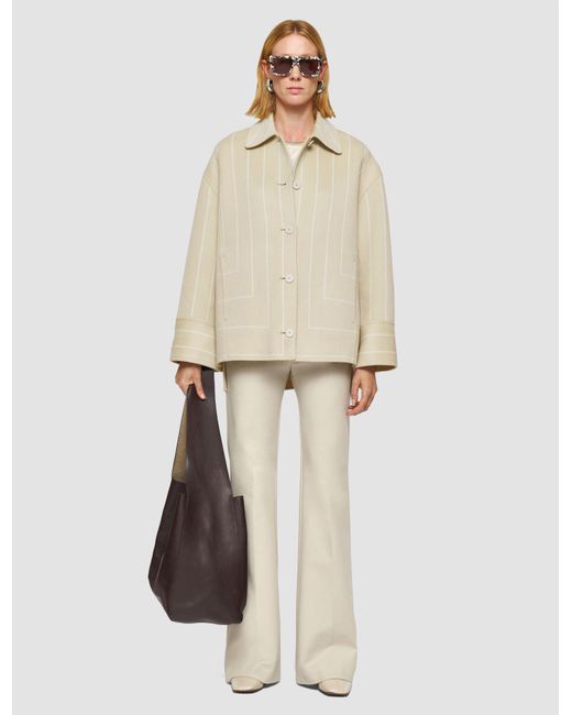 Joseph White Molitor Geometric Double Face Wool Coat
