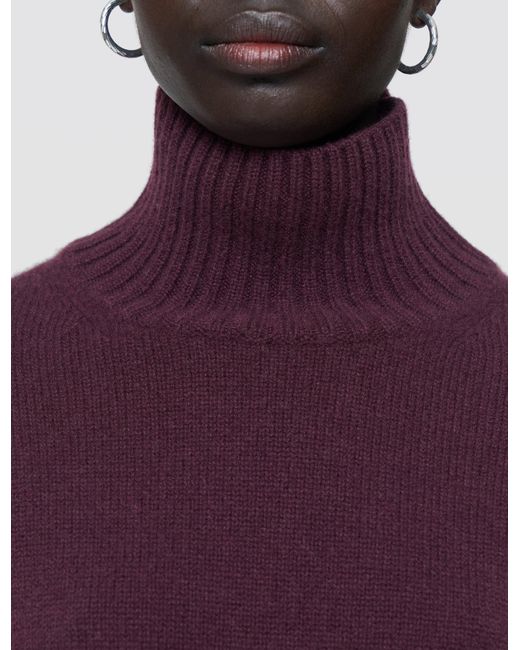 Joseph Purple Luxe Cashmere High Neck Jumper