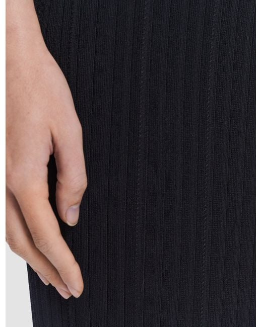 Joseph Black Viscose Rib Knit Skirt