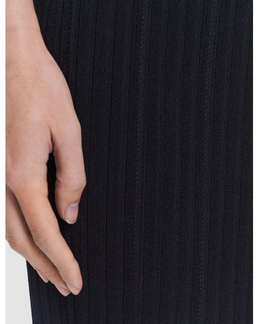 Joseph Black Viscose Rib Knit Skirt