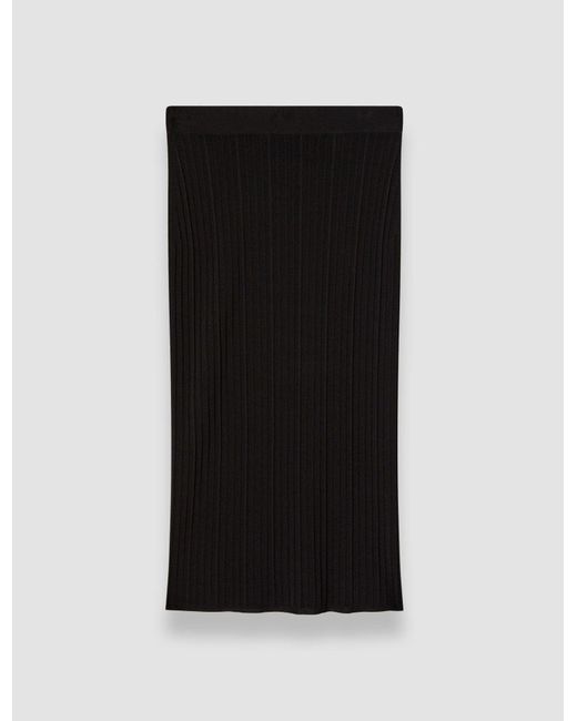 Joseph Black Viscose Rib Knit Skirt