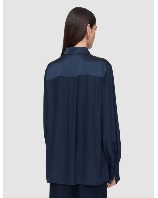 Joseph Blue Childs Silk Satin Blouse