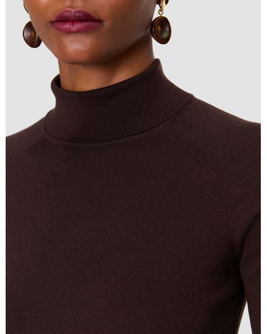 Joseph Brown Lola Silk Stretch High Neck Top