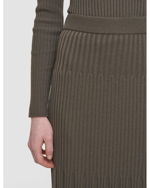 Joseph Natural Merino Rib Knit Skirt