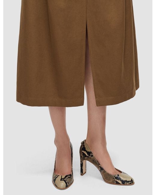 Joseph Natural Alette Snake Print Leather Heeled Pumps