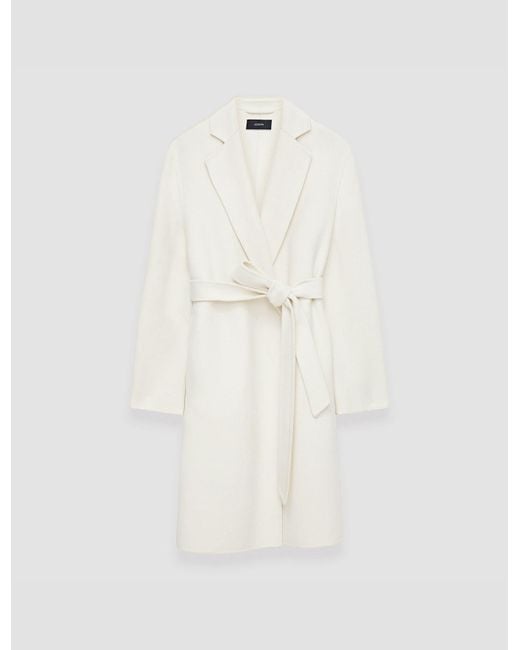 Joseph White Double Face Cashmere Cenda Long Coat