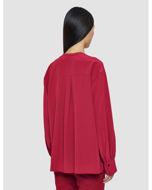 Joseph Red Blondel Crepe De Chine Silk Blouse
