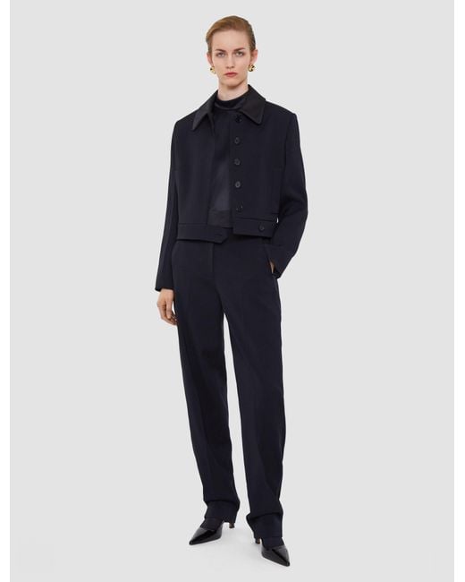 Joseph Blue Aix Tailored Crepe Trousers